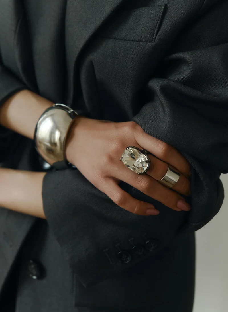 Lichi  Ring with a large faceted stone for Women | Best Price UAE