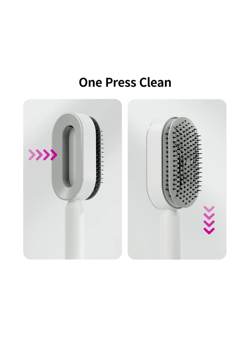 SOLARAE Hair Brush, Paddle Hair Brush, Self Cleaning Hair Brush with Walled Mounted Holder, Wet and Dry Hair 3D Air Cushion Hair Brush for Detangling Paddle Hair Brush for Thick/Curly/Long/Straight Hair - Image 4