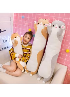 MAGIC VAULT Plush Doll Figurine Toy Pet Pillow Animal Gray Long Cat Pillow Cartoon Cute Cat Lazy Sleeping Pillow Girl Heart Cat PP Cotton Plush Toy (Size : 50cm)  - Image 2