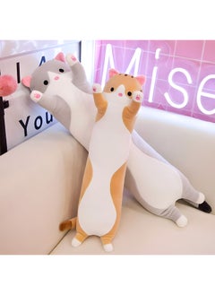 MAGIC VAULT Plush Doll Figurine Toy Pet Pillow Animal Gray Long Cat Pillow Cartoon Cute Cat Lazy Sleeping Pillow Girl Heart Cat PP Cotton Plush Toy (Size : 50cm)  - Image 4