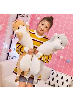 MAGIC VAULT Plush Doll Figurine Toy Pet Pillow Animal Gray Long Cat Pillow Cartoon Cute Cat Lazy Sleeping Pillow Girl Heart Cat PP Cotton Plush Toy (Size : 50cm)  - Image 5