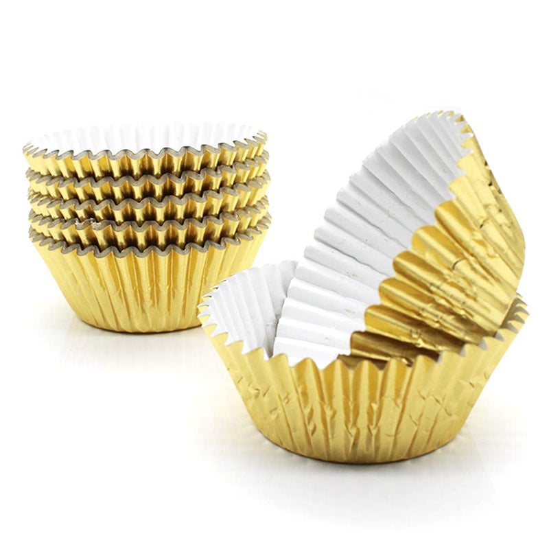 Golf Gold Cupcake LinersGOLF Standard Size Gold Foil Cupcake Liners Wrappers Metallic Baking CupsMuffin Paper Cases 100 Pack