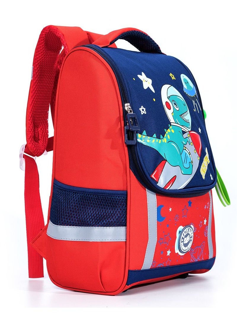 Eazy Kids School Bag Dino in Space wt Trolley - Red