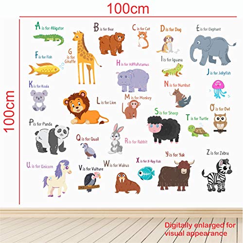 StickMe 'Animal Alphabets N Baby - Kids - Learning Education Nursery Pre School Kinder Garden Wall Reusable Self-Adhesive Sticker ' -Sm405 (Multi Colour, Vinyl - 100Cm X 100 Cm) - Image 5