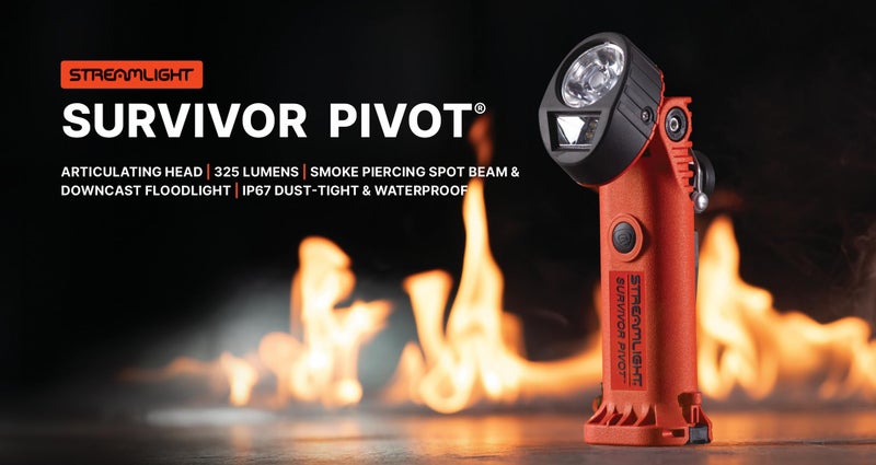 Streamlight 91800 Survivor Pivot 325-Lumen Right Angle Articulating Dual Beam Flashlight with Alkaline Batteries and Clip, Orange - Image 5
