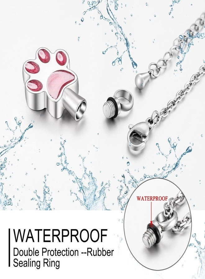 abooxiu Paw Print Urn Necklace for Ashes Cremation Necklace for Pet Ashes Stainless Steel Ash Necklace Memorial Ash Holder - Image 4