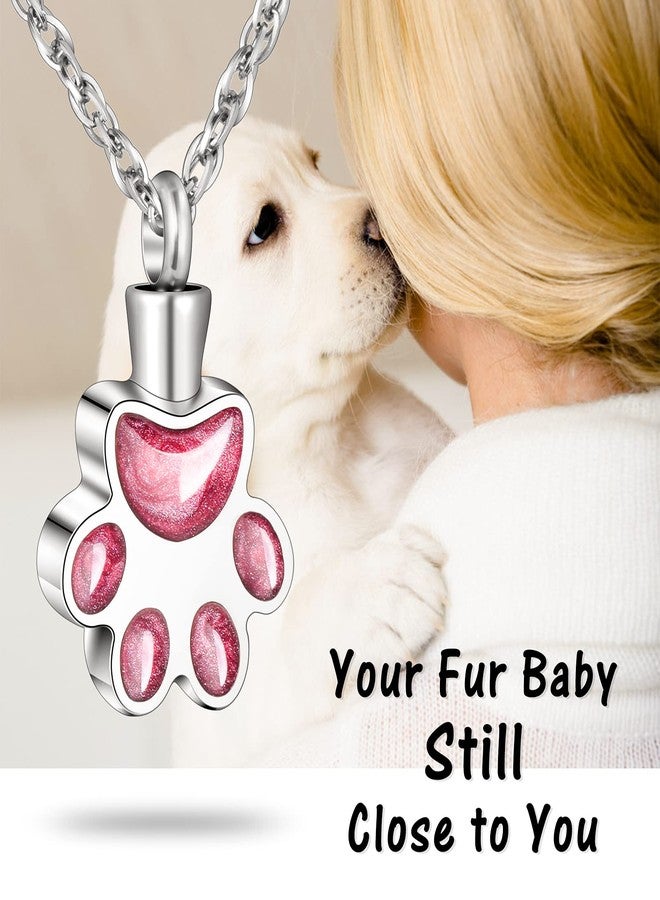 abooxiu Paw Print Urn Necklace for Ashes Cremation Necklace for Pet Ashes Stainless Steel Ash Necklace Memorial Ash Holder - Image 5