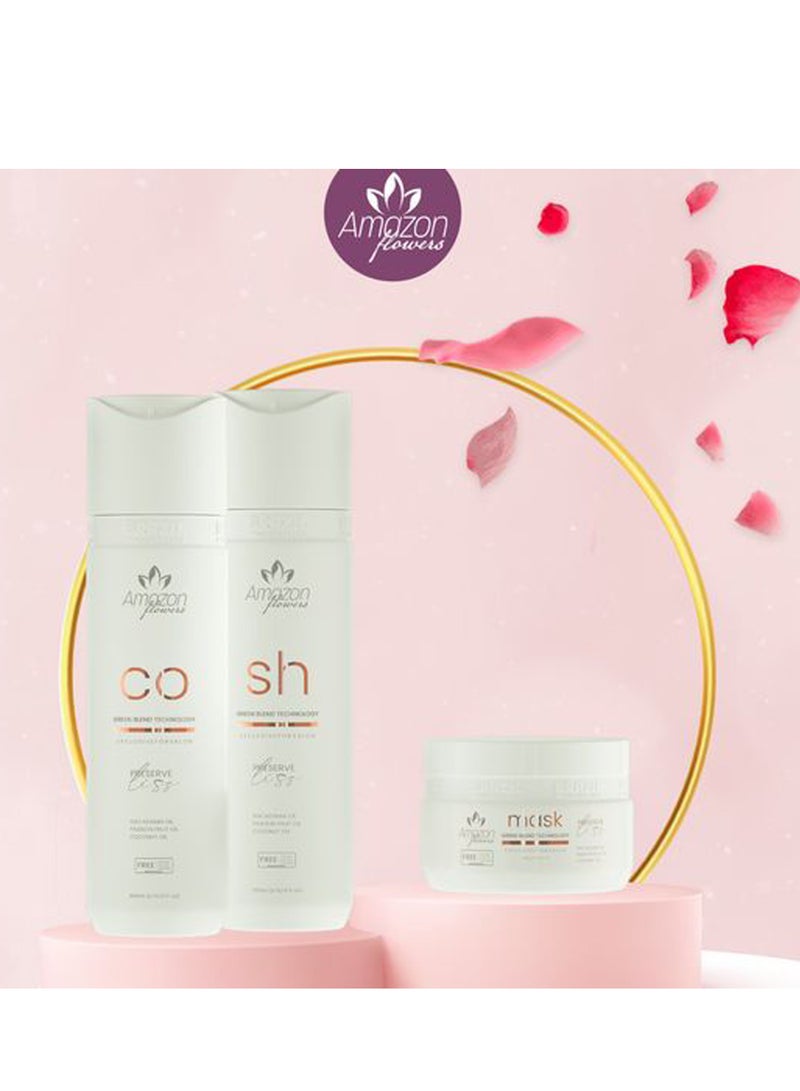 أمازون فلاور مجموعة فلاور سموث البرازيلية للعناية اليومية بالشعر المعالج بالبروتين والكيراتين - Image 4