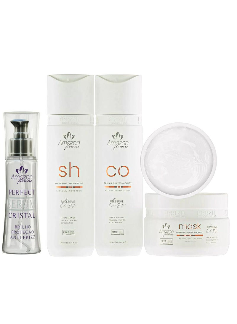 أمازون فلاور مجموعة فلاور سموث البرازيلية للعناية اليومية بالشعر المعالج بالبروتين والكيراتين - Image 1