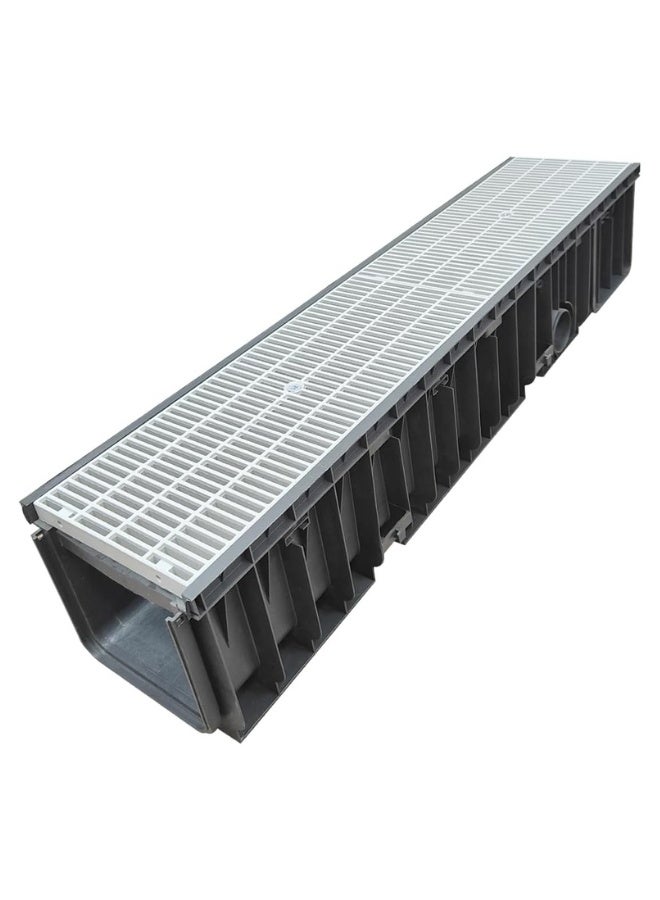 Dakota Drainage Channel Grating | 100x20 Full Plastic Grating & Body HDPE Plastic A-125(1.5 Ton Loading Capacity – 1M Length, Application for Ablution Area,Kitchen,Fish Market,Garden, Swimming Pool. - Image 2