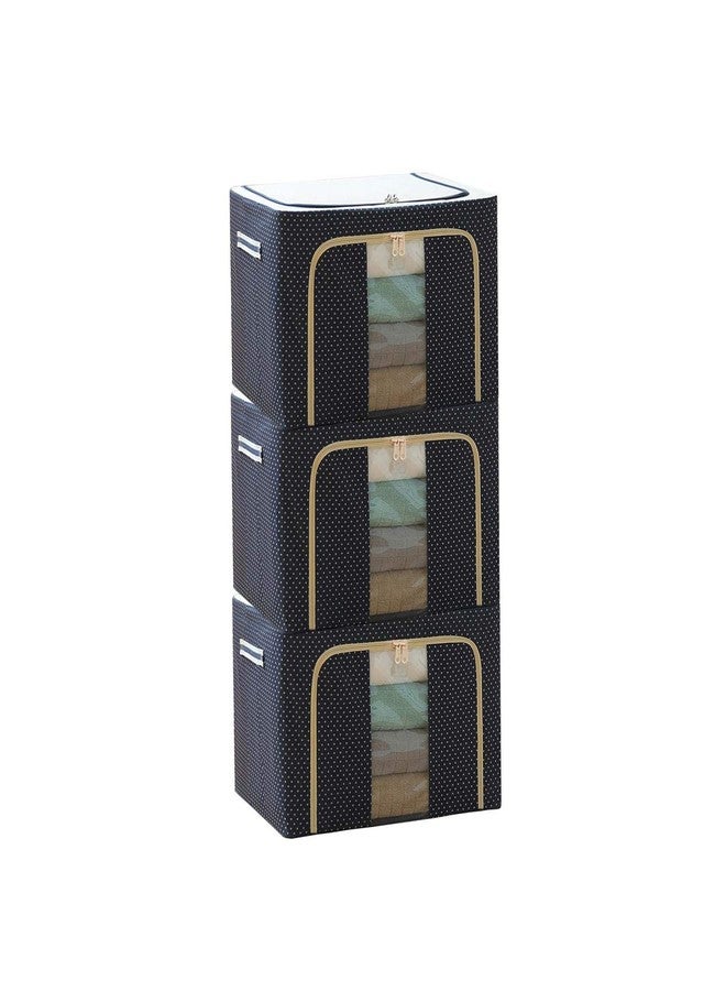 RAIYARAJ Clothes Storage Organizer Bins Containers, Storage Bins-Oxford Cloth Steel Frame Box with Foldable Clear Window & Reinforced Handles - Image 1