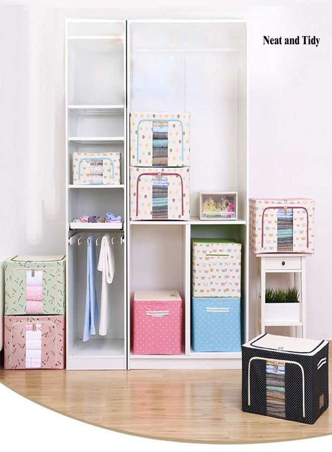 RAIYARAJ Clothes Storage Organizer Bins Containers, Storage Bins-Oxford Cloth Steel Frame Box with Foldable Clear Window & Reinforced Handles - Image 2