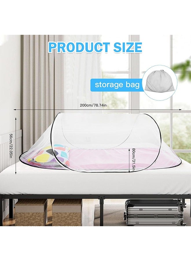 MVAQKLM  Mosquito Net Travel, 200 x 80 x 56 cm Mosquito Net Bed, Mosquito Net Pop Up, Foldable Portable Mosquito Net for Single Bed Mosquito Net Camping Single Mosquito Net Pop-Up Mosquito Net Bed - Image 2