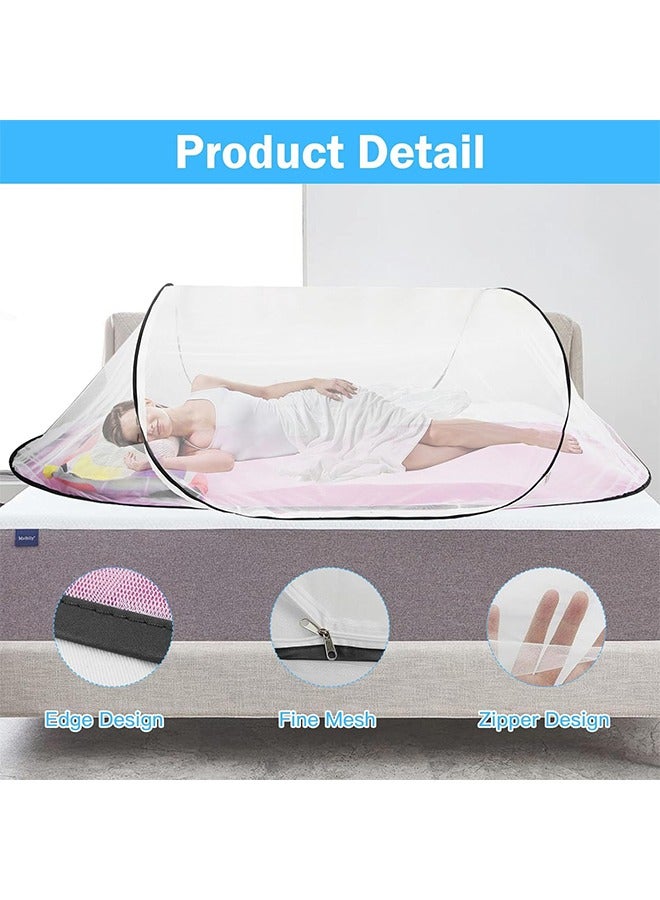 MVAQKLM  Mosquito Net Travel, 200 x 80 x 56 cm Mosquito Net Bed, Mosquito Net Pop Up, Foldable Portable Mosquito Net for Single Bed Mosquito Net Camping Single Mosquito Net Pop-Up Mosquito Net Bed - Image 3
