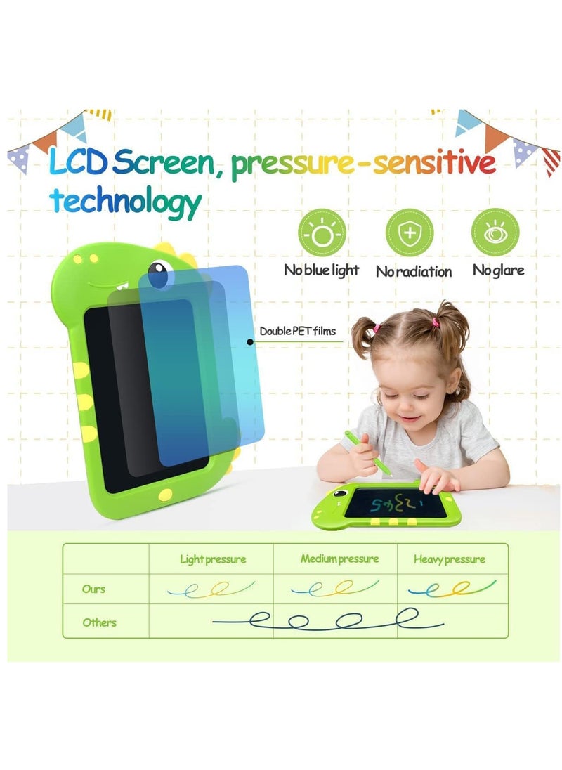 عربست لوحة كتابة LCD للأطفال ، هدية لوحة الكتابة على الجدران للأطفال تعلم الألعاب الحسية - لوحة رسم هدية عيد ميلاد 8.5 بوصة ، لوحة رسم ملونة على شكل ديناصور للبنين والبنات (أخضر)  - Image 3