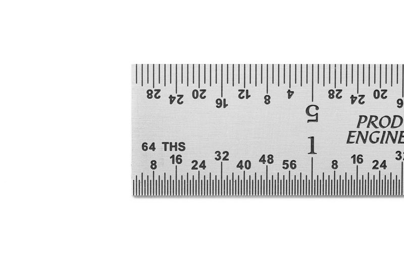 PEC Tools High Precision Metal Ruler, 6 Inch Rigid Machinist Rule, 4R Graduation (1/8", 1/16", 1/32", 1/64"), Carbon Steel with Satin Chrome Finish, Trusted by Professionals, Made in USA - Image 4