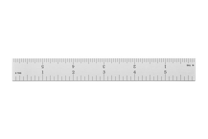 PEC Tools High Precision Metal Ruler, 6 Inch Rigid Machinist Rule, 4R Graduation (1/8", 1/16", 1/32", 1/64"), Carbon Steel with Satin Chrome Finish, Trusted by Professionals, Made in USA - Image 3