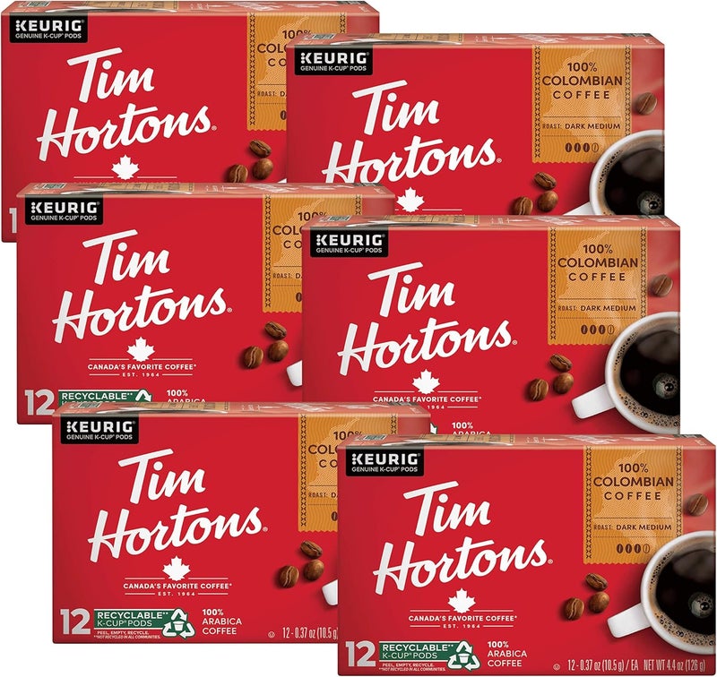 Tim Hortons 100% Colombian Medium Dark Roast Coffee Pods - Image 1