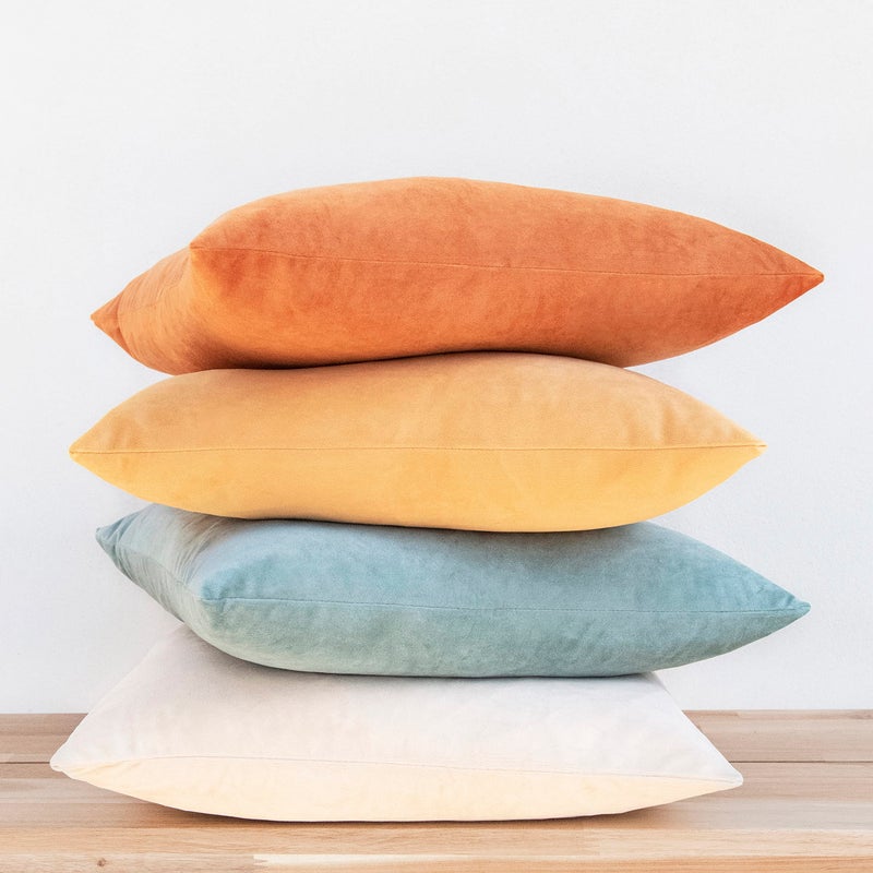 MONDAY MOOSE Decorative Throw Pillow Covers Cushion Cases  Set of 4 Soft Velvet Modern Designs  Mix and Match for Home Decor  Pillow Inserts Not Included (16x16 inch  Orange/Teal)