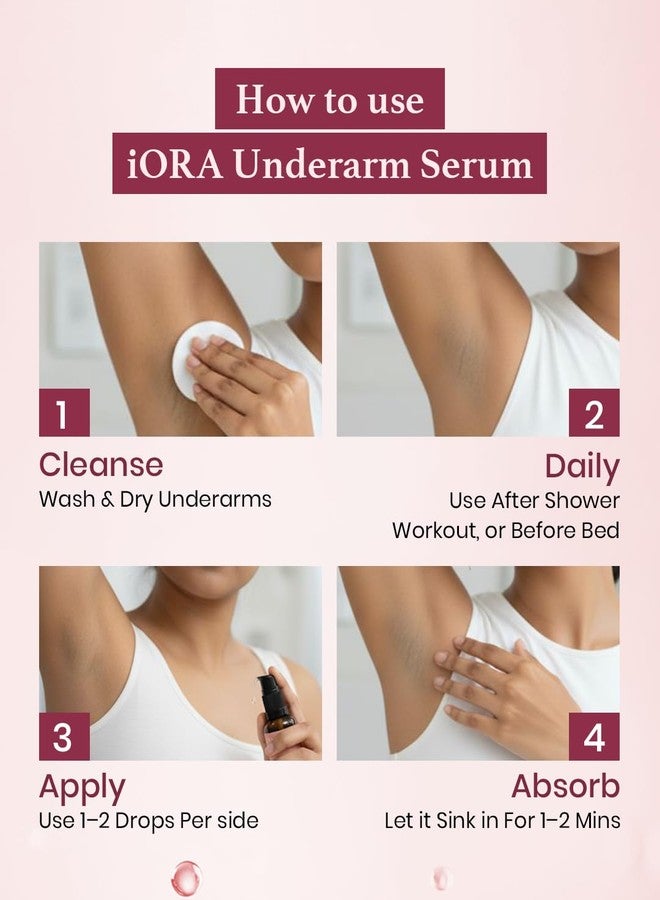 iORA Prebiotic Underarm Serum- 30ml | Brightens, reduces pigmentation & controls odor for dark underarms | Enriched with Neem, Green Tea, Licorice & essential oils | For Men & Women | Pack of 3 - Image 4