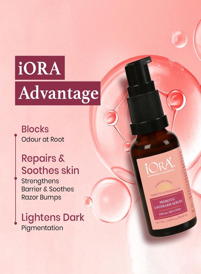 iORA Prebiotic Underarm Serum- 30ml | Brightens, reduces pigmentation & controls odor for dark underarms | Enriched with Neem, Green Tea, Licorice & essential oils | For Men & Women | Pack of 3 - Image 5