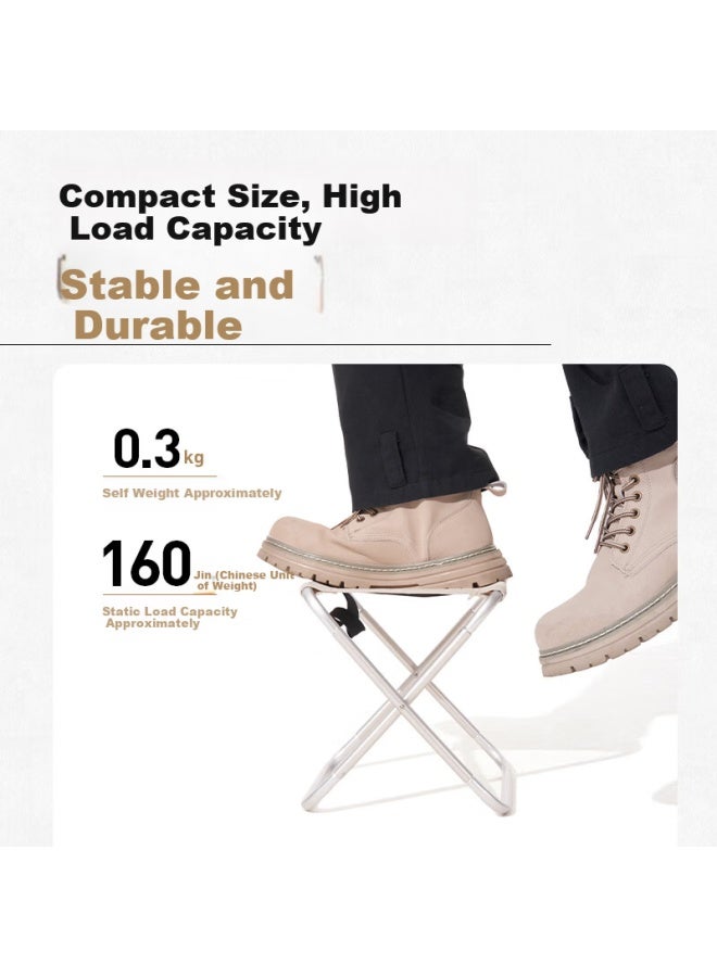 Mobigarden Outdoor Folding Stool Two-fold Aluminum Fishing Chair Camping Small Stool Nx22665033 Sailwood Color - Image 3