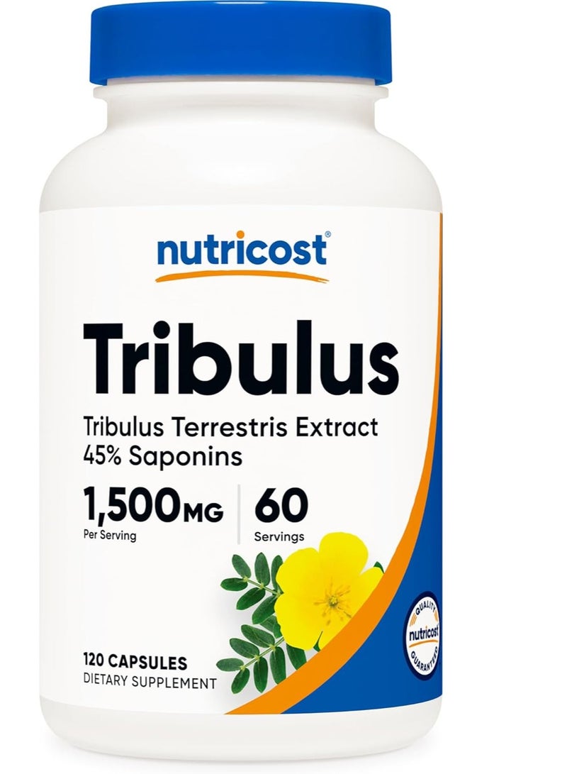Nutricost Tribulus Terrestris Extract 1500mg, 120 Capsules 60 Servings - Image 1