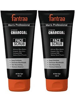 Fantraa Activated Charcoal Deep Exfoliate And Oil Tan Removal Face Scrub 100Ml ; Pack Of 2 ; Eliminate Blackheads & Skin Nourishing; Suitable For All Skin Type ; For Men  - Image 2