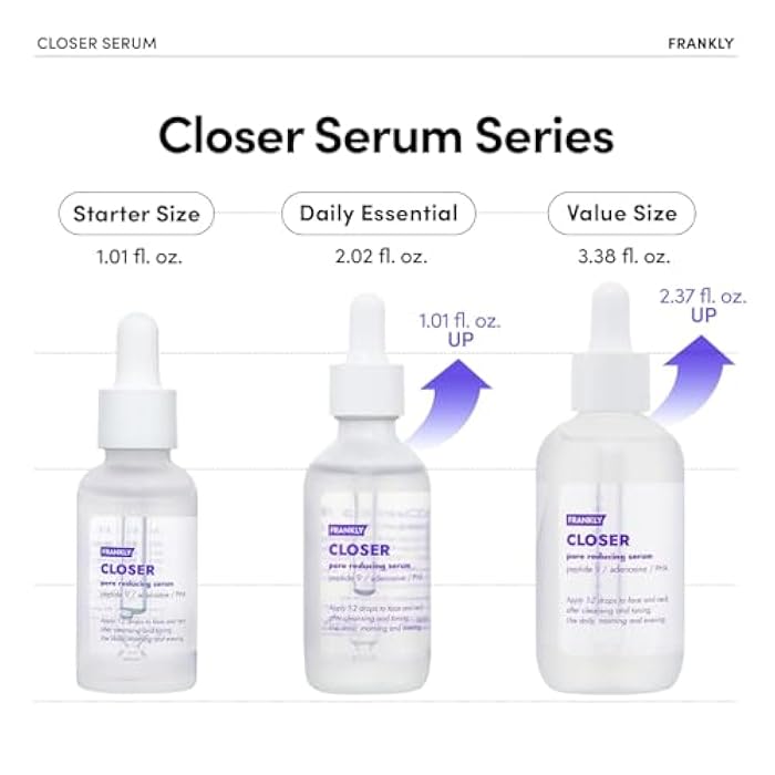 FRANKLY Closer Serum | Pore Minimizer Serum | 9 Peptides, Vegan Collagen, Adenosine, PHA | Korean Pore Minimizer for Glass Skin, Anti-Aging, Hydration, Elasticity | 1.01 fl oz - Image 3