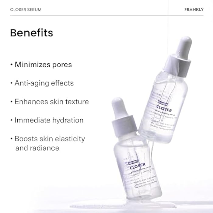 FRANKLY Closer Serum | Pore Minimizer Serum | 9 Peptides, Vegan Collagen, Adenosine, PHA | Korean Pore Minimizer for Glass Skin, Anti-Aging, Hydration, Elasticity | 1.01 fl oz - Image 5