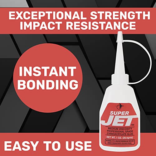 JET GLUE لاصق جيت سوبر جيت - لاصق CA بقوة صناعية بسمك متوسط - يشكل روابط قوية مع أي شيء - لاصق سيانوأكريلات متعدد الاستخدامات - Image 4