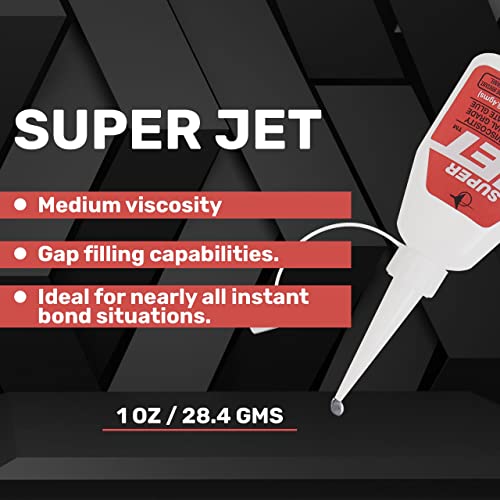 JET GLUE لاصق جيت سوبر جيت - لاصق CA بقوة صناعية بسمك متوسط - يشكل روابط قوية مع أي شيء - لاصق سيانوأكريلات متعدد الاستخدامات - Image 5