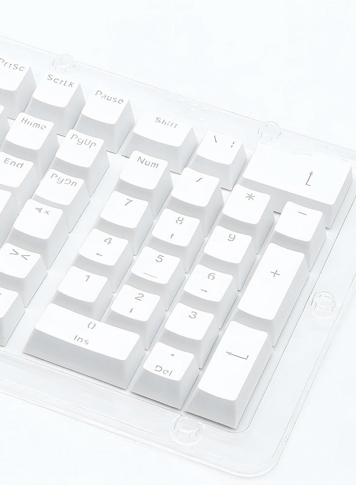 104-Key OEM White Arabic Keycap Set RGB Backlit Mechanical Keyboard Caps with Laser-Etched Bilingual Legends  - Image 3