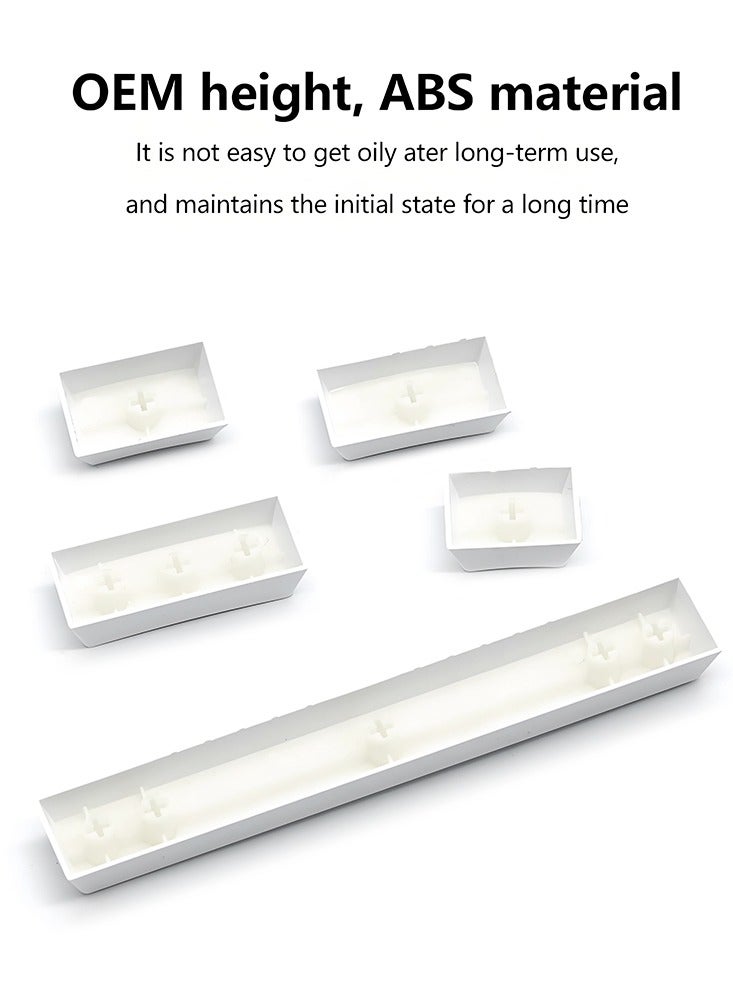 104-Key OEM White Arabic Keycap Set RGB Backlit Mechanical Keyboard Caps with Laser-Etched Bilingual Legends  - Image 4