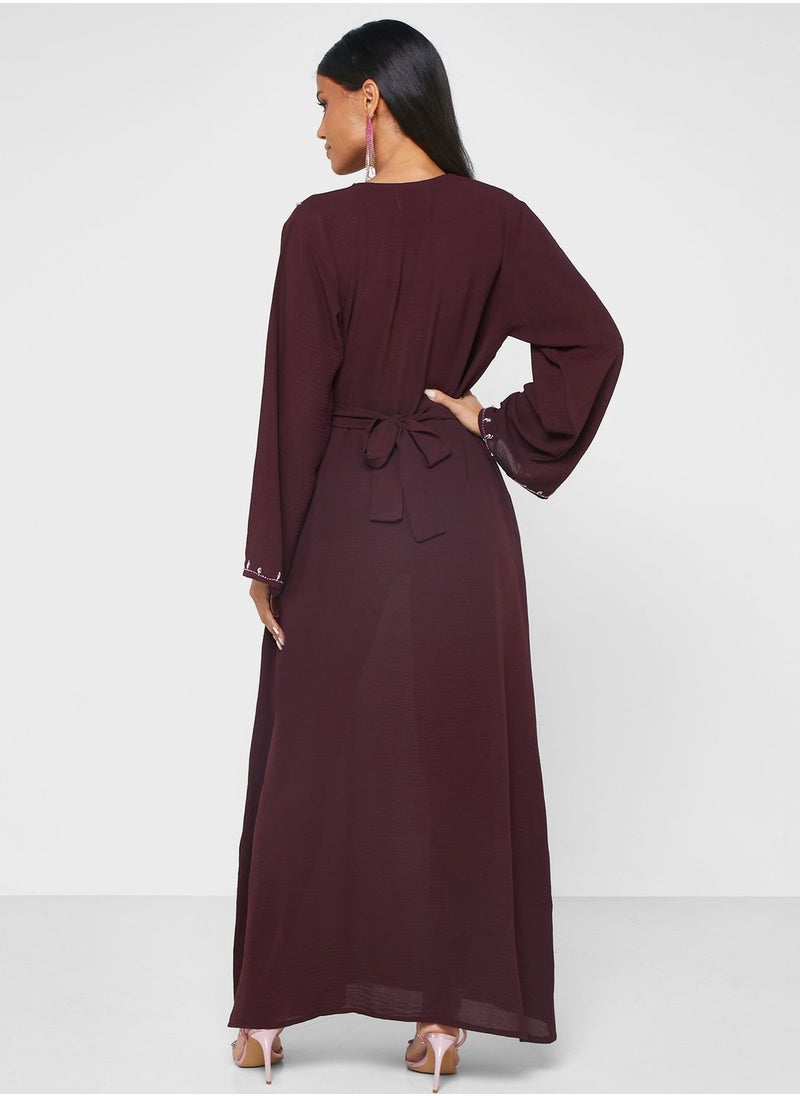 hayas closet - Embellished Belted Jalabiya - Image 1