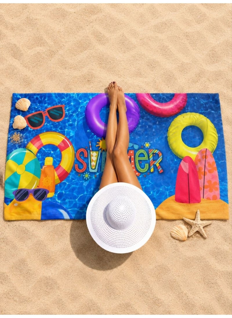 Microfiber Quick Dry Beach Blanket, Towel, Suitable For Swimming,Travel, Camping,Yoga Mat Outings Summer Beach Essentials - Image 1
