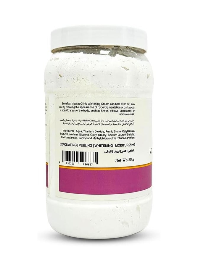 MEDSPACLINIC Moroccan Whitening Cream Scrub 2Kg After Bath for Face and Body, Enriched with Vitamine E and Natural Extracts, Softener, Moisturizer.  - Image 2