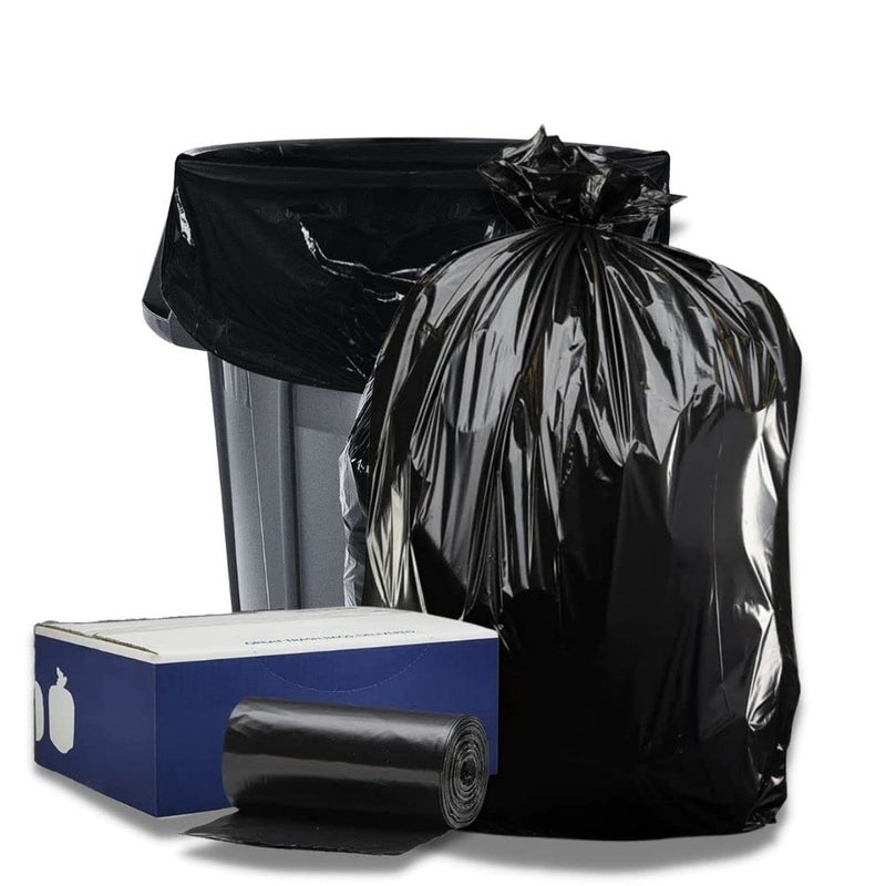 Plasticplace 55-60 Gallon Trash Bags  1.2 Mil Black Heavy Duty Garbage Can Liners 38 x 58 (50 Count)