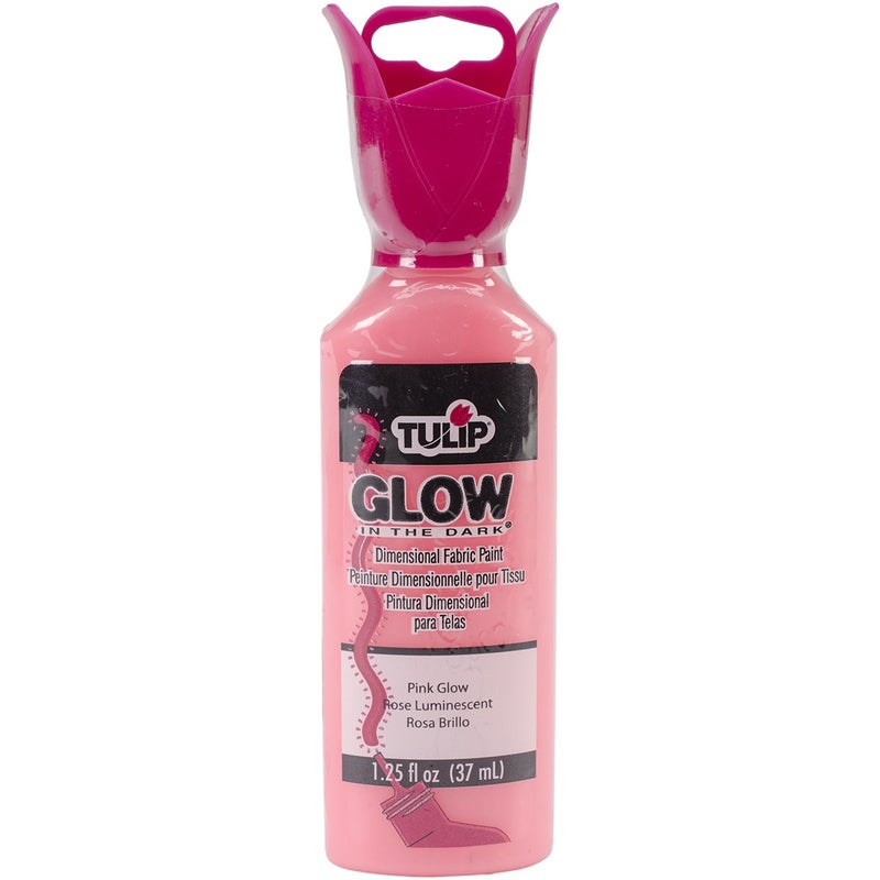 Tulip Puff Fabric Paint Glow in The Dark Permanent Acrylic Craft Paint Dries Soft and Flexible on Clothes NonToxic 125 fl oz Glow Pink