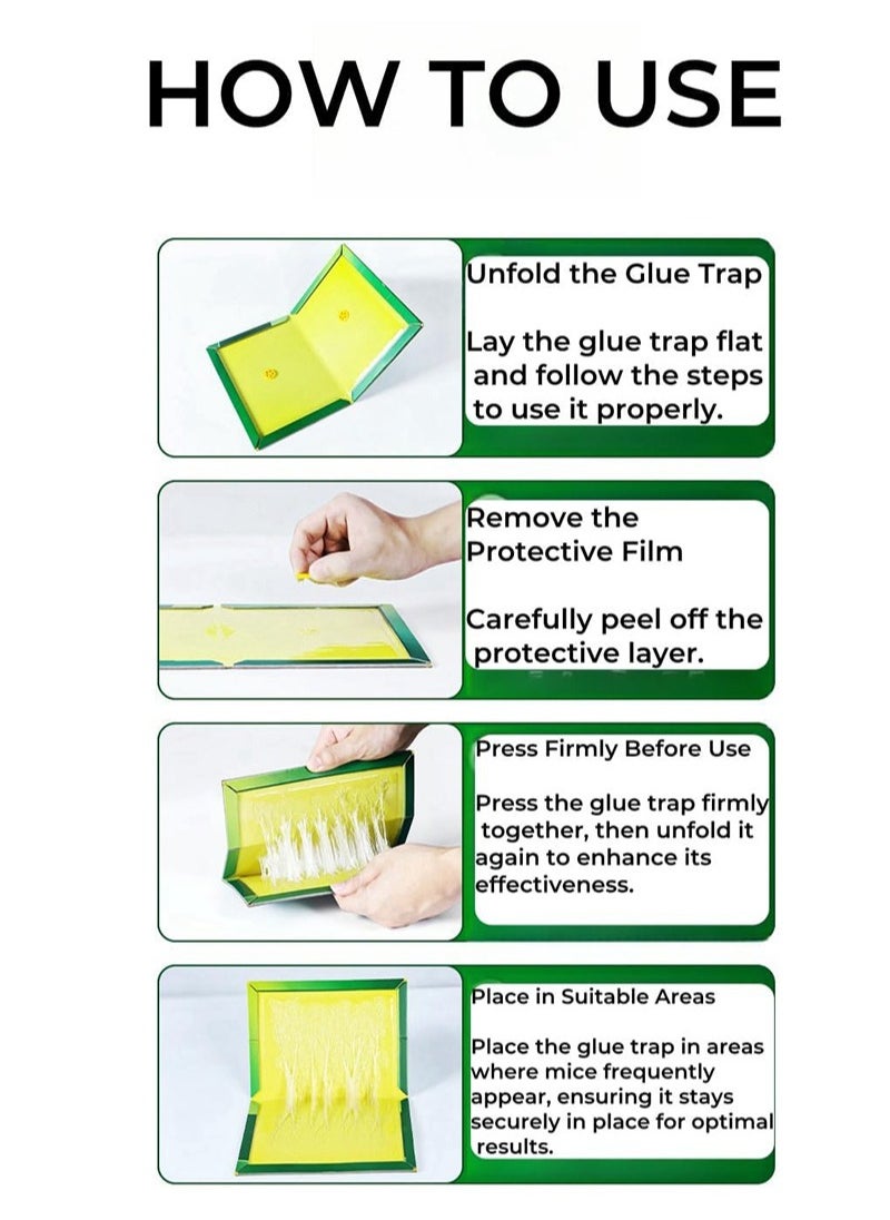 Apustim 6 Pack Mouse Rat Glue Trap，Enhanced Adhesion，Rat Snake Sticky Pads For Indoor And Outdoor Use，Easy To Set Up，Extra Large （20cm x 30cm）  - Image 4