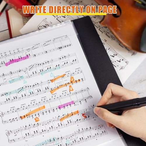 tutata Heavyweight Sheet Music Sleeves - 20 PCS Choral Folder Sleeves for Music Binder, 8.511 Sheet Protectors - Image 3