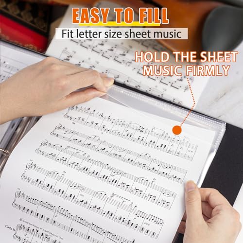 tutata Heavyweight Sheet Music Sleeves - 20 PCS Choral Folder Sleeves for Music Binder, 8.511 Sheet Protectors - Image 2