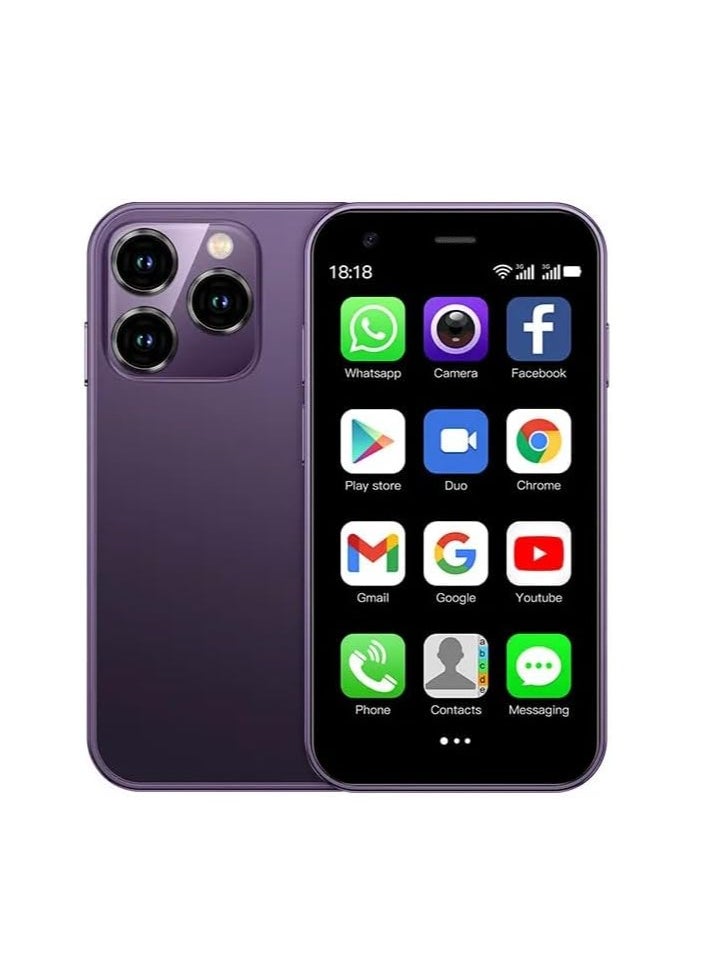SOYES - XS15 3G Mini Smartphone, Dual SIM, WiFi, 3 Inch HD Screen, 2GB RAM, 16GB Internal Storage, 1000mAh Battery, Pocket Phone (Purple) - Image 1