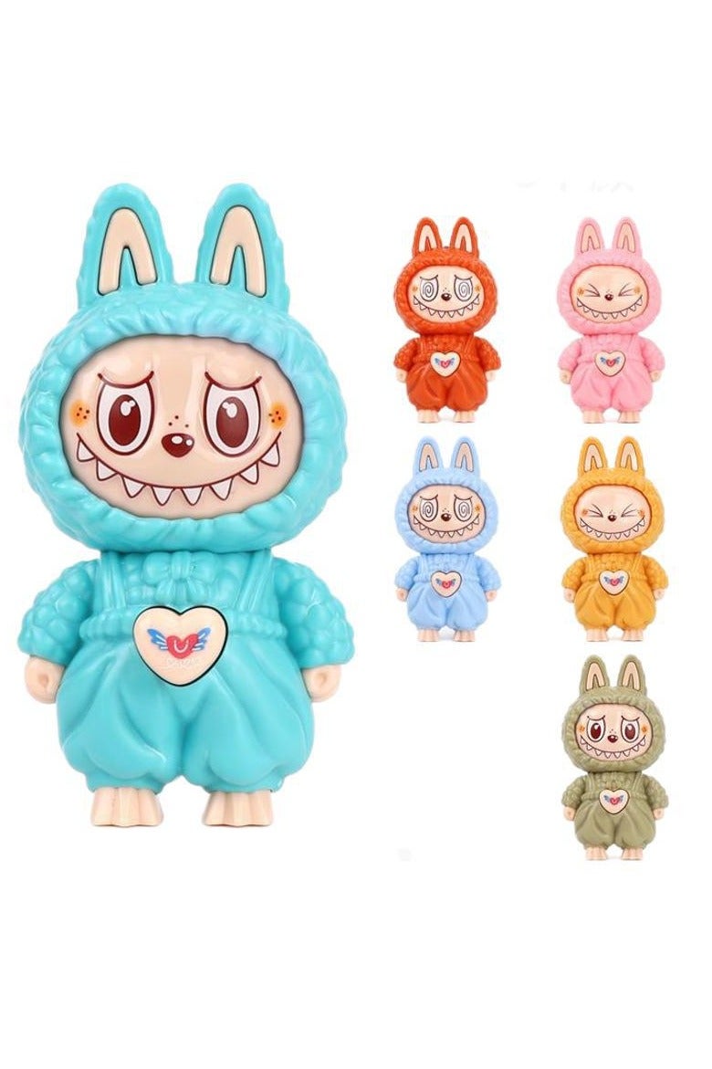 قلادة دمية لابوبو المتغيرة الوجه، هدية كرتونية أنيقة، سلسلة مفاتيح، (متعددة الألوان) قطعة واحدة - Image 1