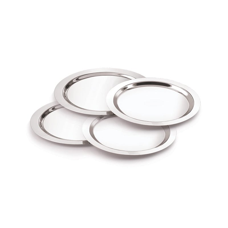 Neelam Stainless Steel 10, 22 Gauge, Tope Cover/Ciba/Lid/Cheeba/Dhakan, 17.5 cm, Set of 4, Multipurpose, Round Steel Lid, Silver - Image 1