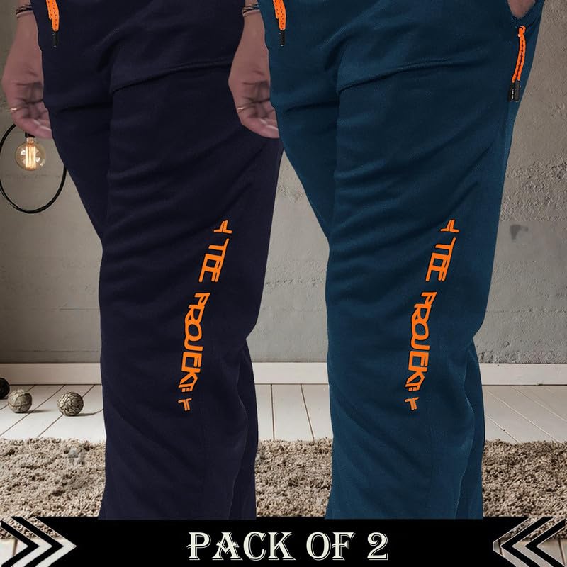 Tee Projekt Lycra Combo Soild & Zippered Pockets Style Regular Fit Track Pant for Men Jogger, Gym Wear, Yoga - Image 4