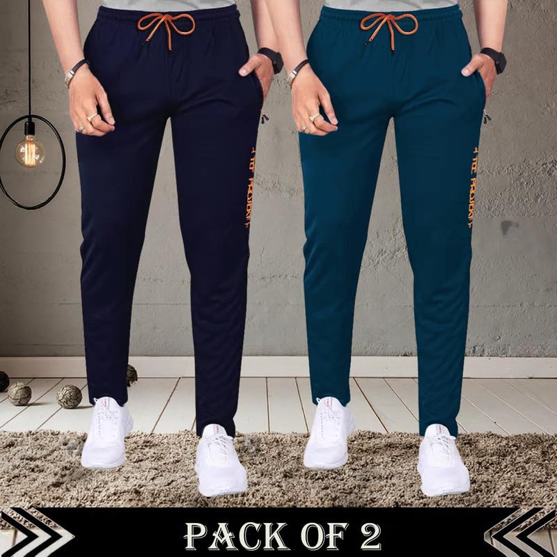 Tee Projekt Lycra Combo Soild & Zippered Pockets Style Regular Fit Track Pant for Men Jogger, Gym Wear, Yoga - Image 5