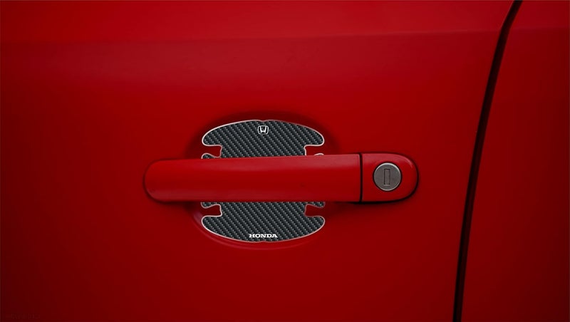BIG FLAG BFRC 3D Gel Finish Car Door Carbon Fiber Handle Cup Scratch Guard Sticker Universal for Specific Brand (Pack of 4) (MRDRCFVAR) (Honda) - Image 3