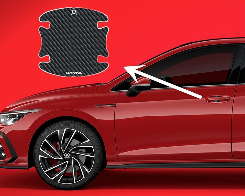 BIG FLAG BFRC 3D Gel Finish Car Door Carbon Fiber Handle Cup Scratch Guard Sticker Universal for Specific Brand (Pack of 4) (MRDRCFVAR) (Honda) - Image 2