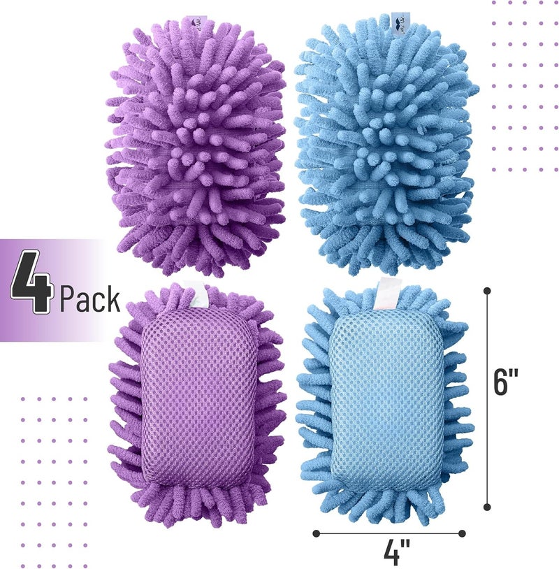 Mr. Pen Microfiber Shag Whiteboard Erasers, 4-Pack - Washable & Magnetic - Image 2
